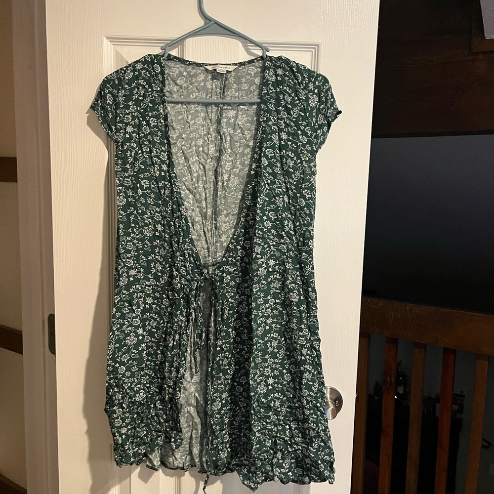 American Eagle green wrap dress
